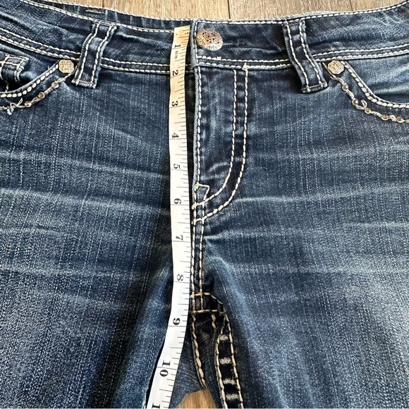 Silver Jeans Suki Flap Pockets Bootcut Rhinestone Gems Medium Wash Women’s 30x34 - Picture 10 of 16